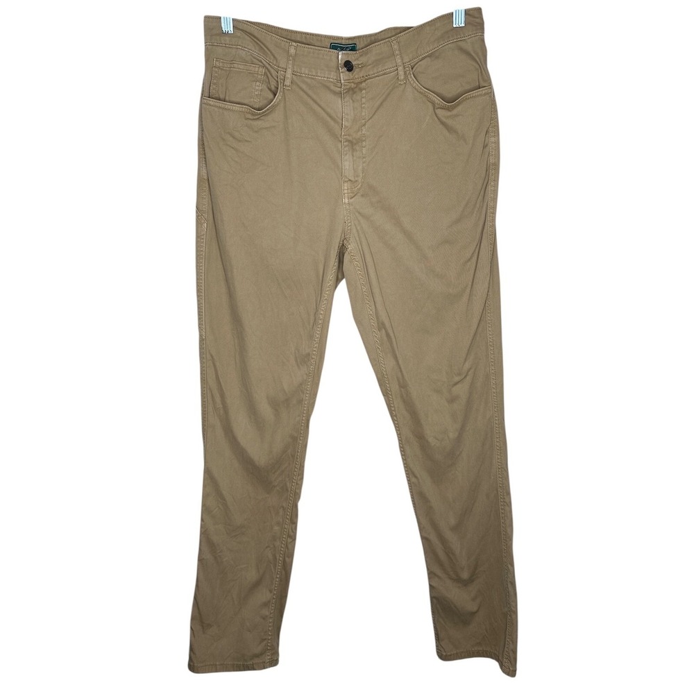 Woolrich Green Label Collection Men 34x34 Tan Khaki Stretch Twill Pants 5-Pocket